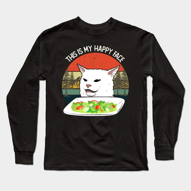 THIS IS MY HAPPY FACE Long Sleeve T-Shirt by JohnetteMcdonnell